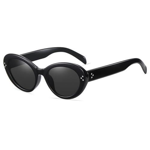 MUTYNE Vintage-Cat-Eye-Sonnenbrille für Damen, modische Sonnenbrille, weibliche Schattierungen, Nietenbrille, UV400-Brille, schwarz, Einheitsgröße