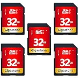 Gigastone 5er-Pack Speicherkarte SDHC 32GB bis zu 80 MB/Sek, UHS-I, Class 10, U1