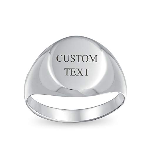 Personalisierte Einfache Monogramm Gravierbar .925 Sterling Silber Oval Signet Ring Für Männer Für Frauen Benutzerdefinierte Eingraviert
