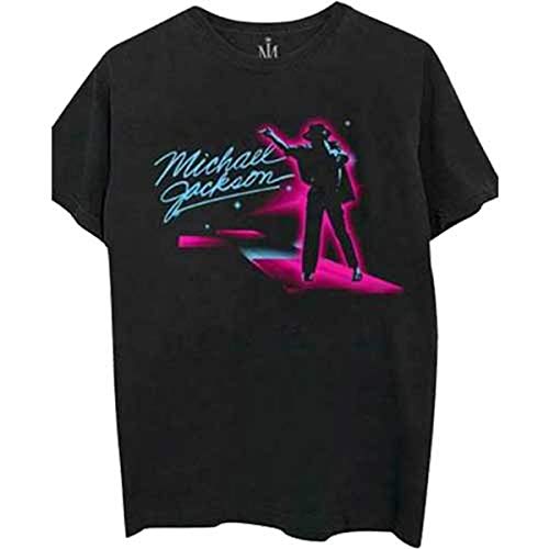 Rockoff Trade Herren Michael Jackson Neon T-Shirt, Schwarz (Black Black), X-Large
