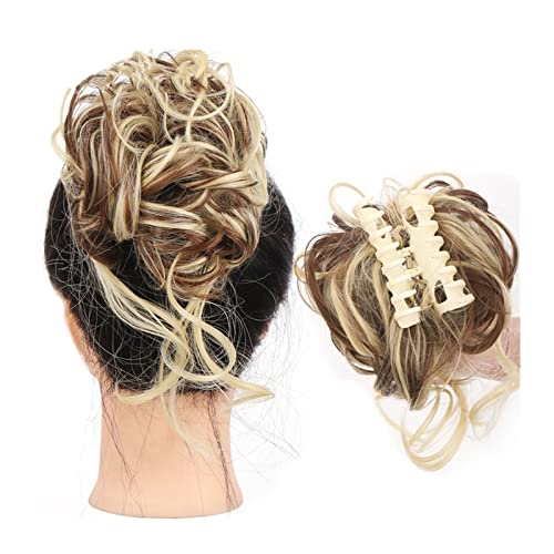 Haargummi Verlängerung Messy Curly Hair Bun Hair Scrunchies Extension 1PCS Synthetic Curly Welly Hairpieces Claw Clip in Dish Hair Claw Dutt Chignon for Frauen Easy Scrunchies Haarteil ( Color : SW207