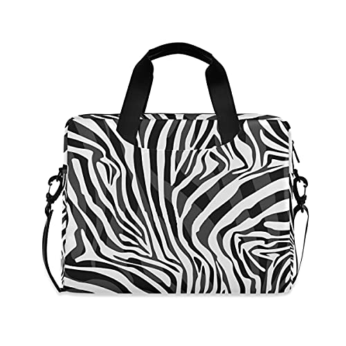 Retro Tier Zebra Print Laptop Tasche Computer Tasche 15,6 Zoll Reise Aktentasche mit Schultergurt für Männer Frauen