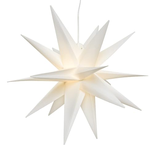 LED Stern Außen Groß Weiß Weihnachtsstern Beleuchtet 3D Leuchtstern 60cm