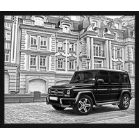 Digitaldruck »Mercedes Benz G63 AMG«, Rahmen: Buchenholz, Schwarz