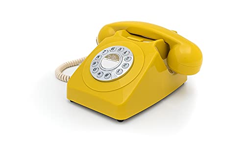 GPO 746PUSHMUS - Nostalgie Telefon im 70er Jahre Design, Senfgelb