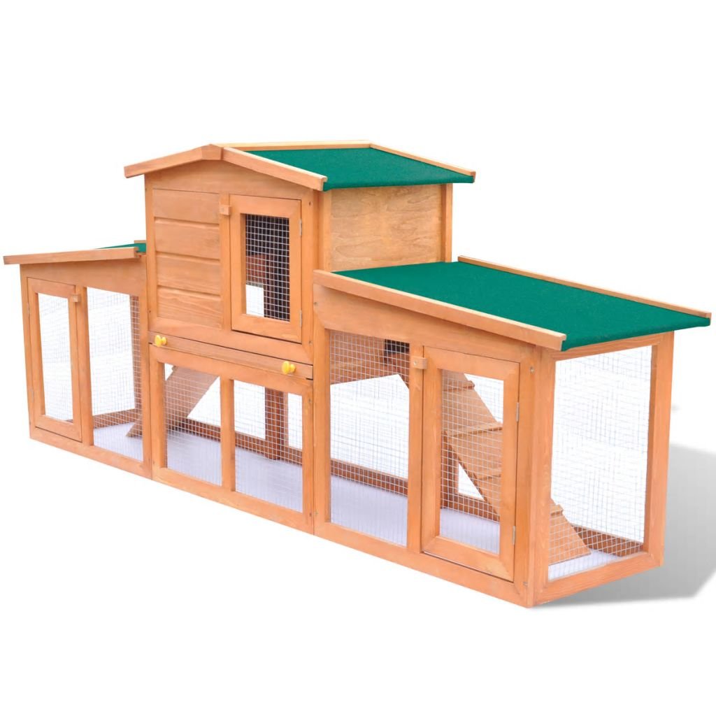 Xinglieu Kaninchenstall für kleine Tiere, großes Dach aus Holz, Kaninchen