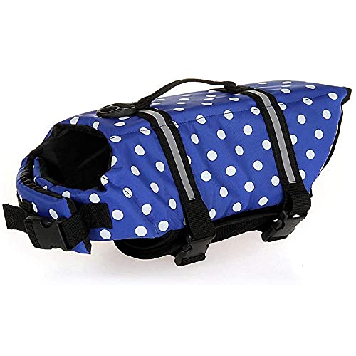 Schwimmweste für Hunde, verstellbar, Rettungsschwimmer, Sicherheitsweste mit reflektierenden Streifen und Griff