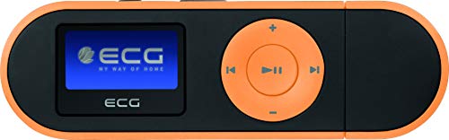 ECG PMP 20 4GB Black&Orange MP3-Player - MP3, WMA, WAV; Interner Speicher 4 GB; Diktiergerät; Kopfhörer-Eingang; USB 2.0; In-Ear-Kopfhörer Orange-schwarz