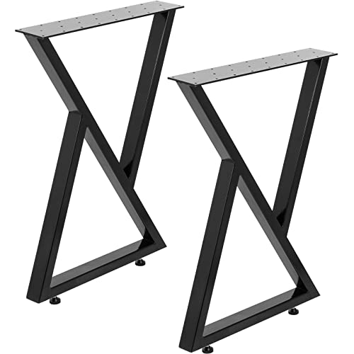 Happybuy Höhenverstellbare Füße Tragfähigkeit 800 kg für Möbel, 40x46 CM Tischgestell Möbelwerkstatt Beine für Tischplatte, Zwei Tischbeine aus Metall 8-Form Schwarz