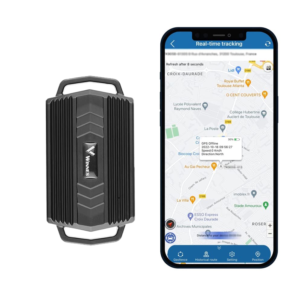 GPS Tracker, Winnes Starker magnetischer GPS-Tracker Echtzeitüberwachung GPS Locator Anti-verloren Langer Standby GPS Einheit für Fahrzeug Auto mit Kostenlose App TK935