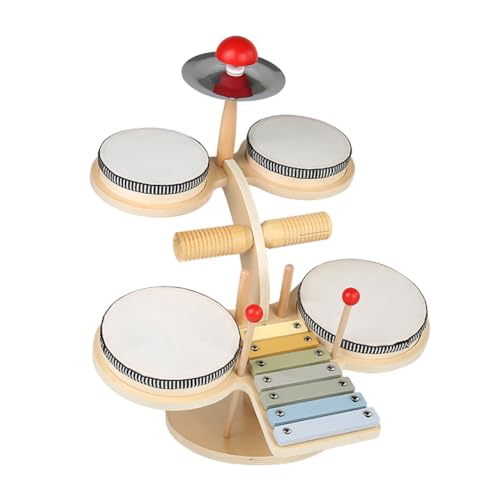 MARKELL 11 in 1 Kinder-Schlagzeug-Set, Musikinstrumente, Musikspielzeug, Musik-Schlaginstrumente Aus für Kinder und Schlagzeuger
