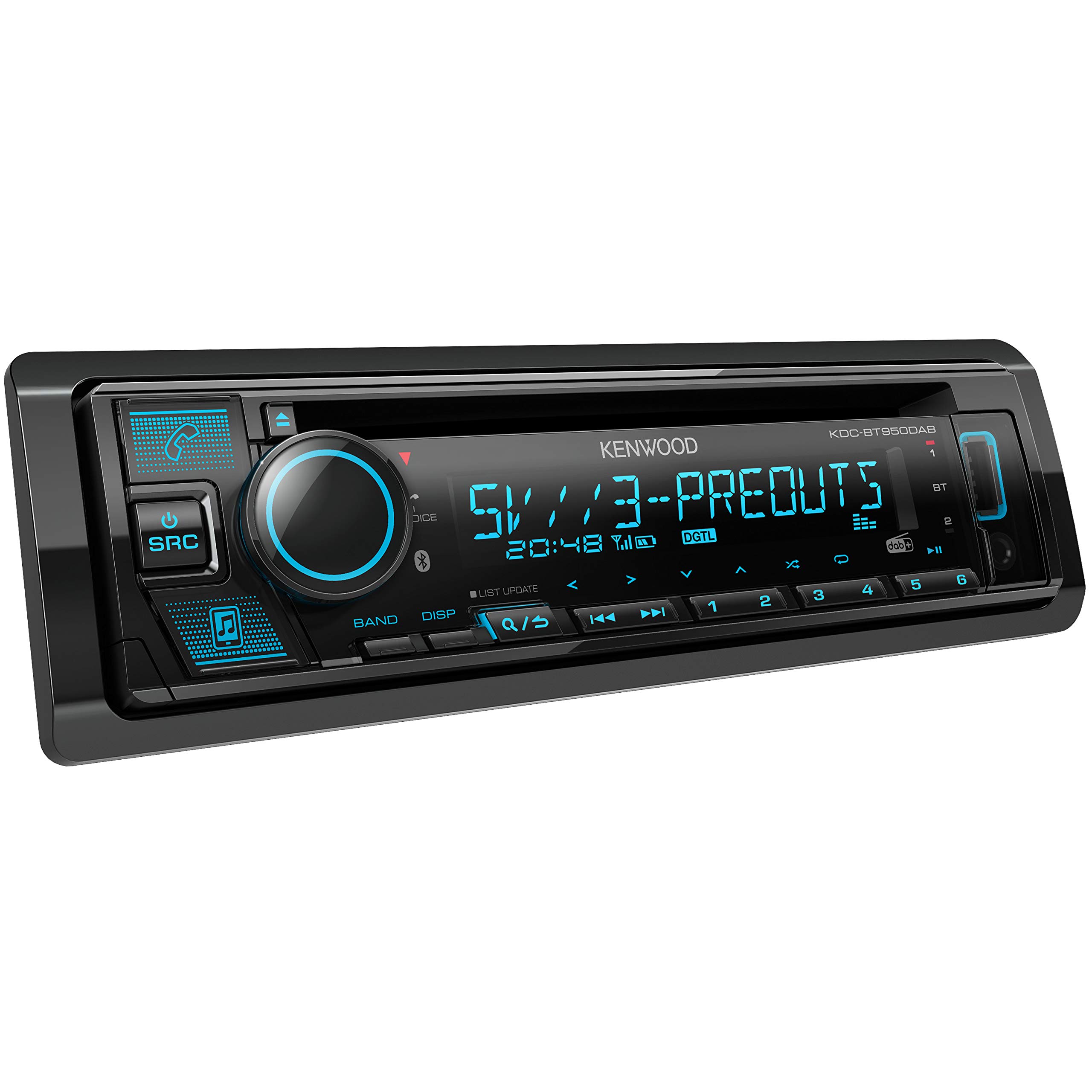Kenwood KDC-BT950DAB CD-Autoradio mit DAB+ & Bluetooth Freisprecheinrichtung (USB, AUX-In, Hochleistungstuner, Spotify Control, Soundprozessor, 4x50 W, var. Beleuchtung, DAB+ Antenne)