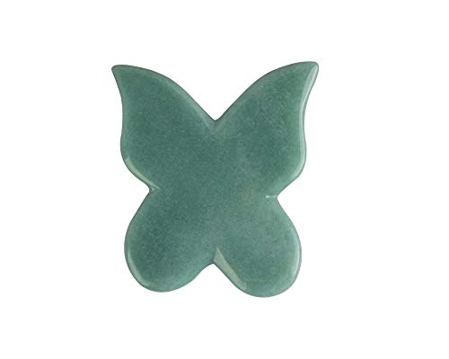 Natürliches kristallschwarzes Obsidian-Jade-Gua-Sha-Schmetterlings-Kratzmassagegerät, echter Edelstein for Gesichtslifting- und Straffungsmassage, Anti-Falten, Anti-Aging ERTEYIN (Color : Green urine