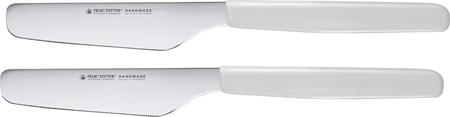 Felix Solingen Brotzeitmesser "Brunchmesser", (Set, 2 tlg.), Chrom-Molybdän-Vanadium-Stahl