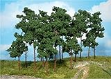 Heki 1953 Tannenbäume, 9 Stück, Höhe 16 cm, Mehrfarbig