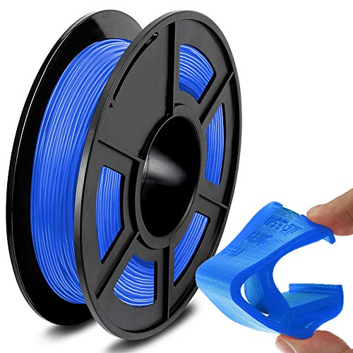 SUNLU TPU Filament 1.75 mm, Flexible TPU 3D Drucker Filament, Hohe Zähigkeit und Biegbarkeit, 500g Spule, Maßgenauigkeit +/-0.03 mm, Blau