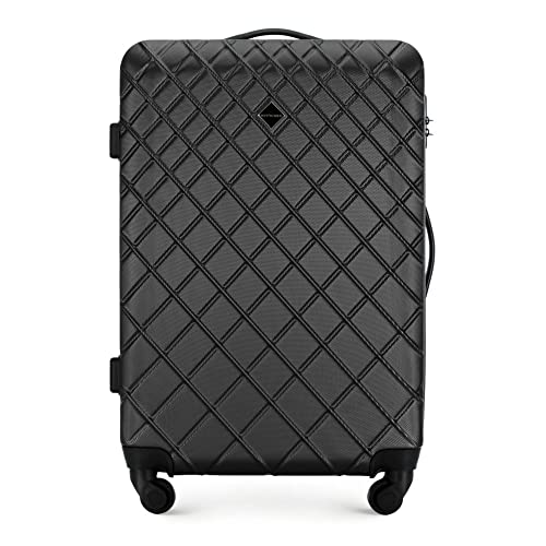 WITTCHEN Koffer – Mittelgroßer | hartschalen, Material: ABS | hochwertiger und Stabiler | Schwarz | 70x46x27 cm