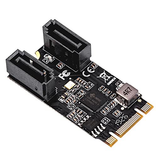 Hopbucan M2 PCIE NVMe SATA6G 2 Port SATA III 6Gb/S M.2 22X42 M Key und B Key Controller Adapterkarte JMB582