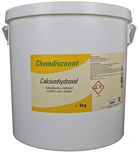 WHC GmbH 5kg Calciumhydroxid Ca(OH) 2, techn, Edelkalkhydrat, gelöschter Kalk