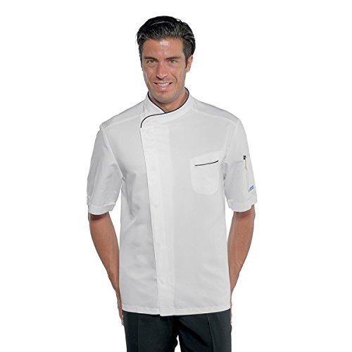 ISACCO Kochjacke Bilbao - Farbe weiß schwarz XL