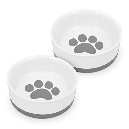 Navaris 2X Hundenapf Futternapf Fressnapf - Futterschüssel Napf Set für Hunde Katzen - Näpfe mit Silikon Boden - spülmaschinenfest rutschfest