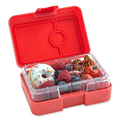 Yumbox Mini XS Snackbox - 3 Fächer (Safari Orange) | Kleine Kinder Vesperdose Vesperbox Snackdose | Brotdose für Kiga, Kita Krippe, Kindergarten