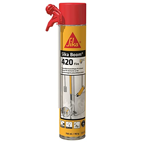 Sika Boom 420 Fire PU Brandschutzschaum für Innen Wand und Bodenfugen bis 180min Feuerfest 750ml Dose