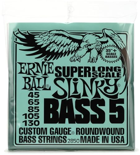 Ernie Ball Bass 5 Slinky Super Long Scale E-Bass Saiten - 45-130 Gauge