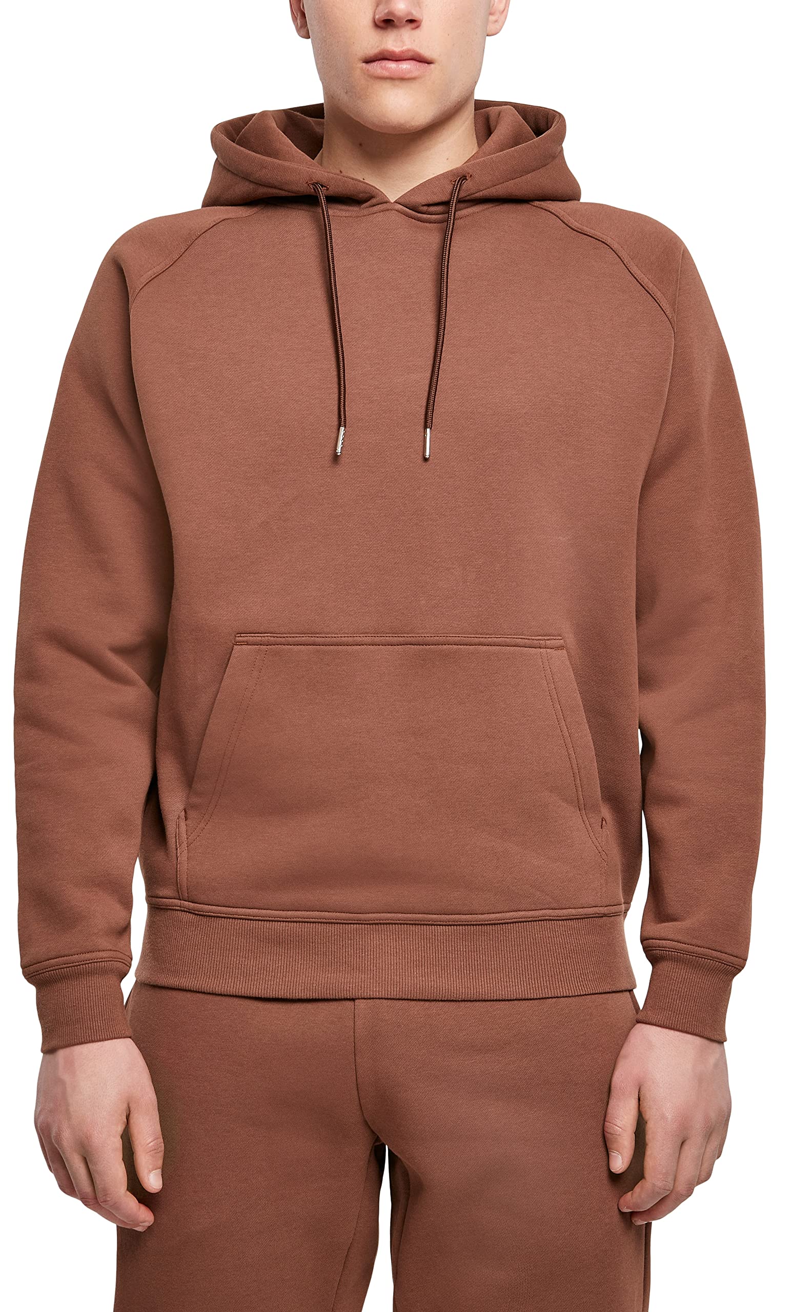 Urban Classics Herren Blank Hoody Kapuzenpullover, bark, S