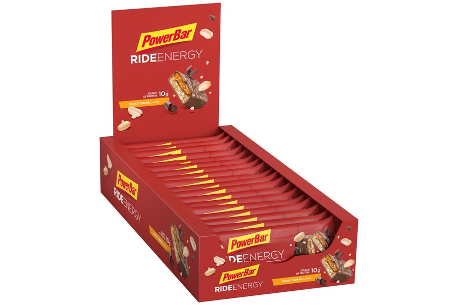 PowerBar Energieriegel Ride Energy mit Magnesium - Fitness-Riegel mit Whey, Hafer und Maltodextrin bei erhöhtem Energiebedarf - Peanut- Caramel (18 x 55g)