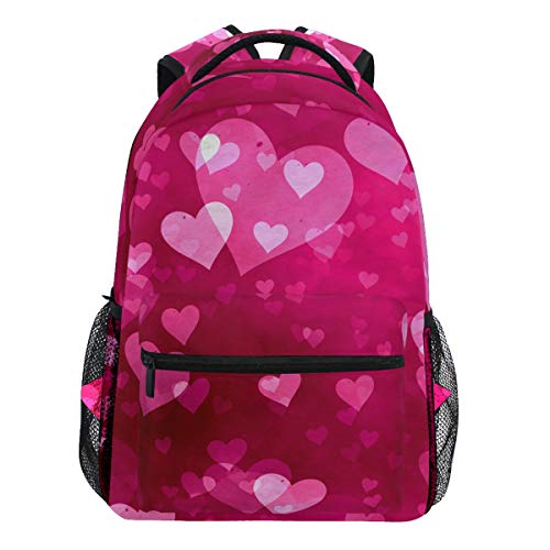 Oarencol Rucksack mit Herzmuster, für Damen und Mädchen, Pink
