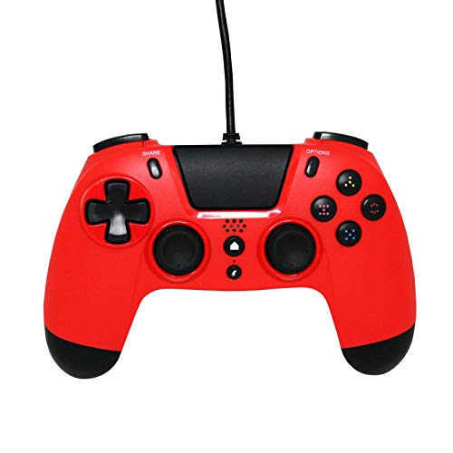 Gioteck PS4 Controller, kabelgebunden, Klinkenstecker 5 mm, Rot