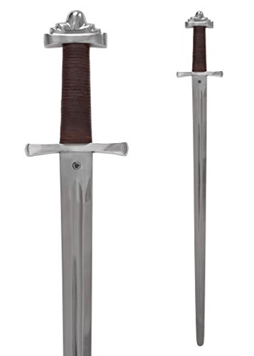 Ulfberth Wikingerschwert, geschmiedet, mit verzierter Scheide, 10. Jh, Schaukampfschwert Echt Wikinger Schwert aus Metall