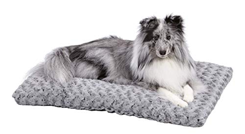 MidWest Homes for Pets Deluxe-Hundebetten für Hunde und Katzen, super Plüsch, ideal für Hundekästen, maschinenwaschbar und trocknergeeignet, 76,2 cm, Grau
