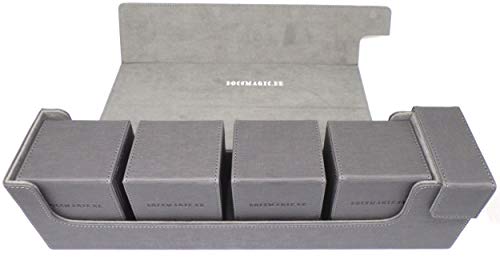 docsmagic.de Premium Magnetic Tray Long Box Silver Large + 4 Flip Boxes - Silber