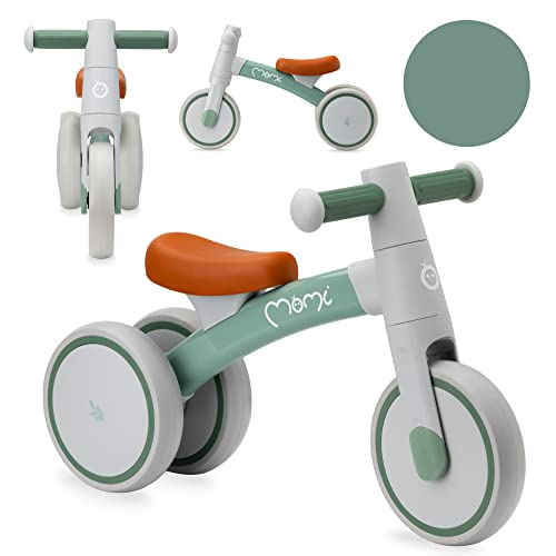 MoMi Tedi Kinderlaufrad für Mädchen und Jungen (max. Körpergewicht 25 kg), Mini-Laufdreirad mit pannensicheren Kunststoffrädern, Leichter Metallrahmen – 1,2kg
