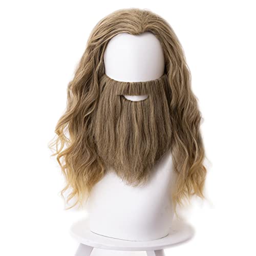Cosplay Wig Fat Thor 45cm Blonde Curly Heat Resistant Synthetic Hair Wig + Wig Cap