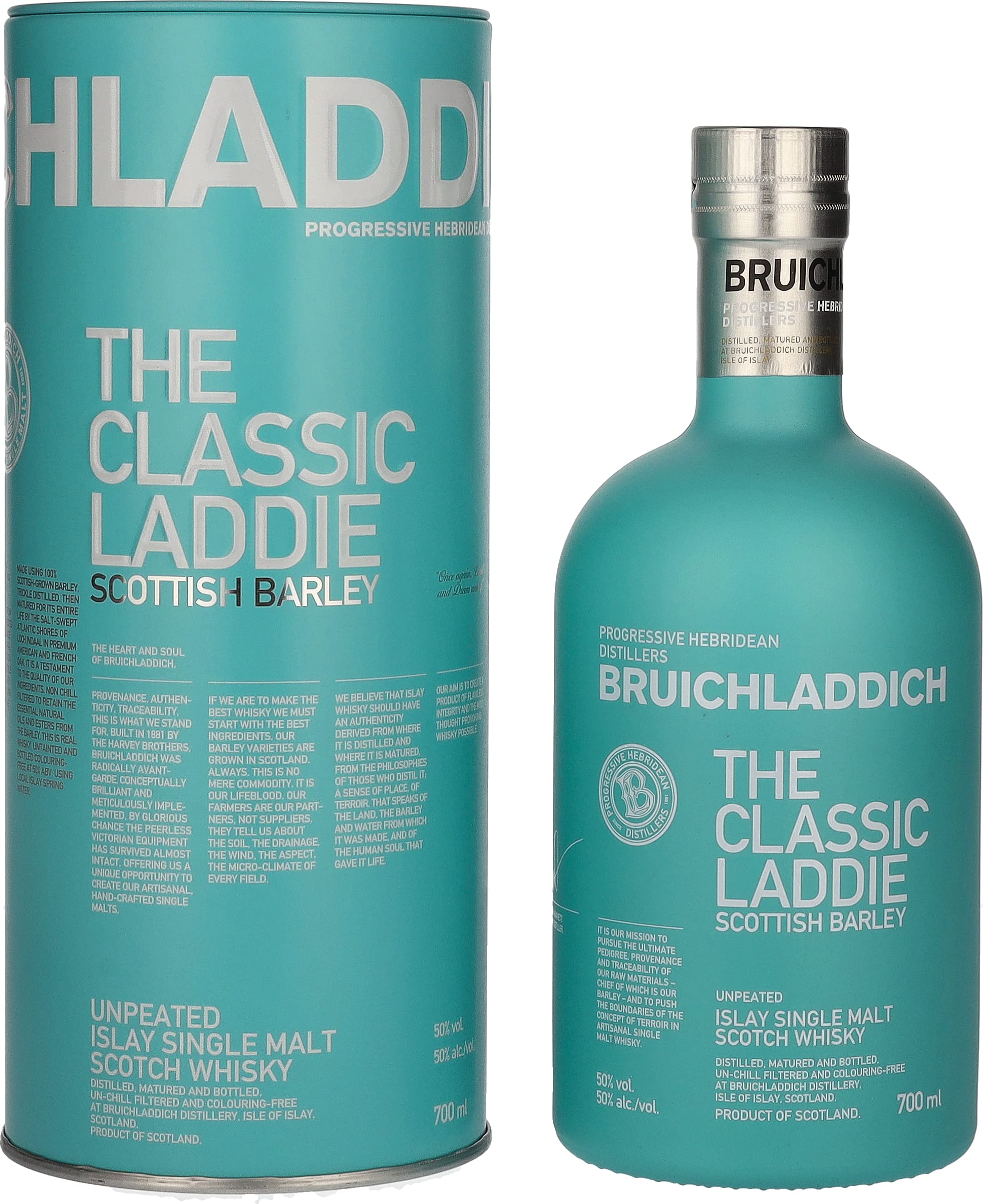 Bruichladdich The Classic Laddie mit 50% vol. (1 x 0,7l) | Single Malt Scotch Whisky von der Insel Islay | Original Scottish Barley von der Bruichladdich Distillery aus Schottland