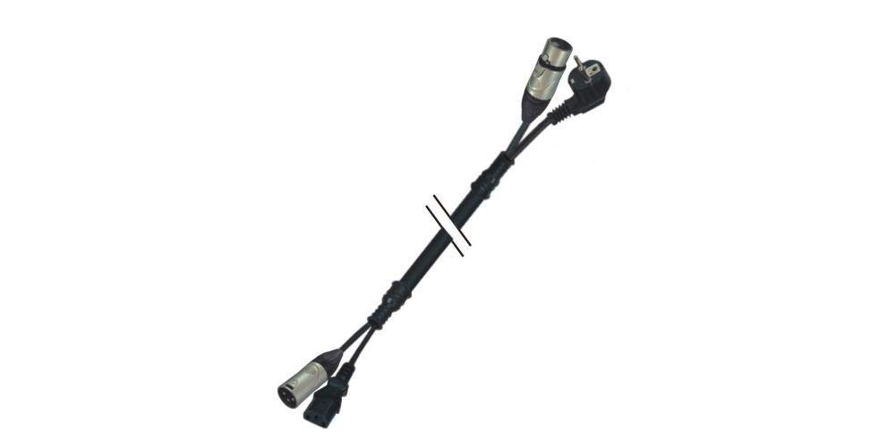 Audibax Cable XLR Macho a XLR Hembra 10 metros + Toma 220 V