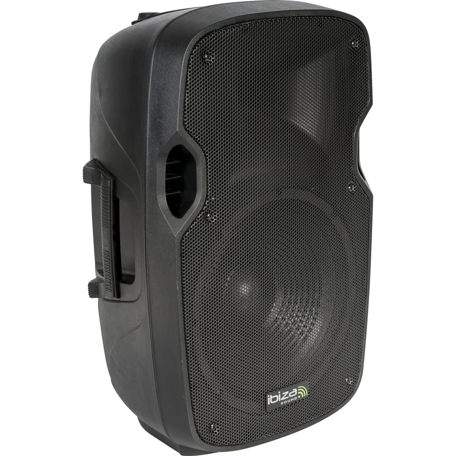 Ibiza - XTK12A - 12"/30cm aktives Plug & Play Lautsprechersystem mit 500W RMS Belastbarkeit - Kompressionshochtöner, Bassreflexsystem, Verstärkermodul, LINE/Micro Eingänge - Schwarz