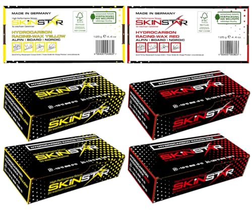 SkinStar Hydrocarbon Racing Wax Skiwax Profi-Wachs Mix Set Yellow-Red 500g