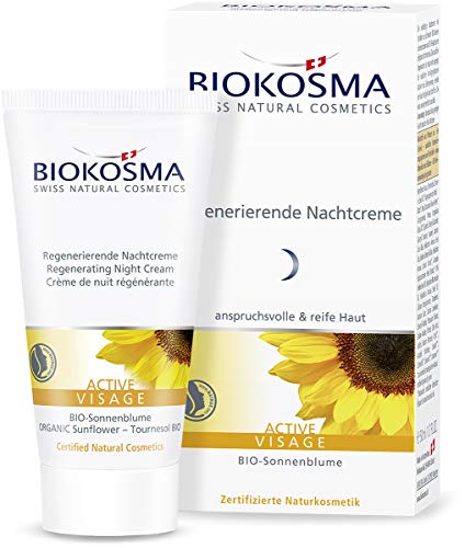 Biokosma ACTIVE VISAGE Regenerierende Nachtcreme / Reichhaltige Nachtpflege für anspruchsvolle Haut / Gesichtspflege mit Anti-Aging-Komplex / 1x 50ml