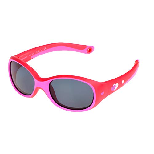 ActiveSol KINDER-Sonnenbrille | MÄDCHEN | 100% UV 400 Schutz | polarisiert | unzerstörbar aus flexiblem Gummi | 2-6 Jahre | 22 Gramm | Sonnenschutz (Hearts)