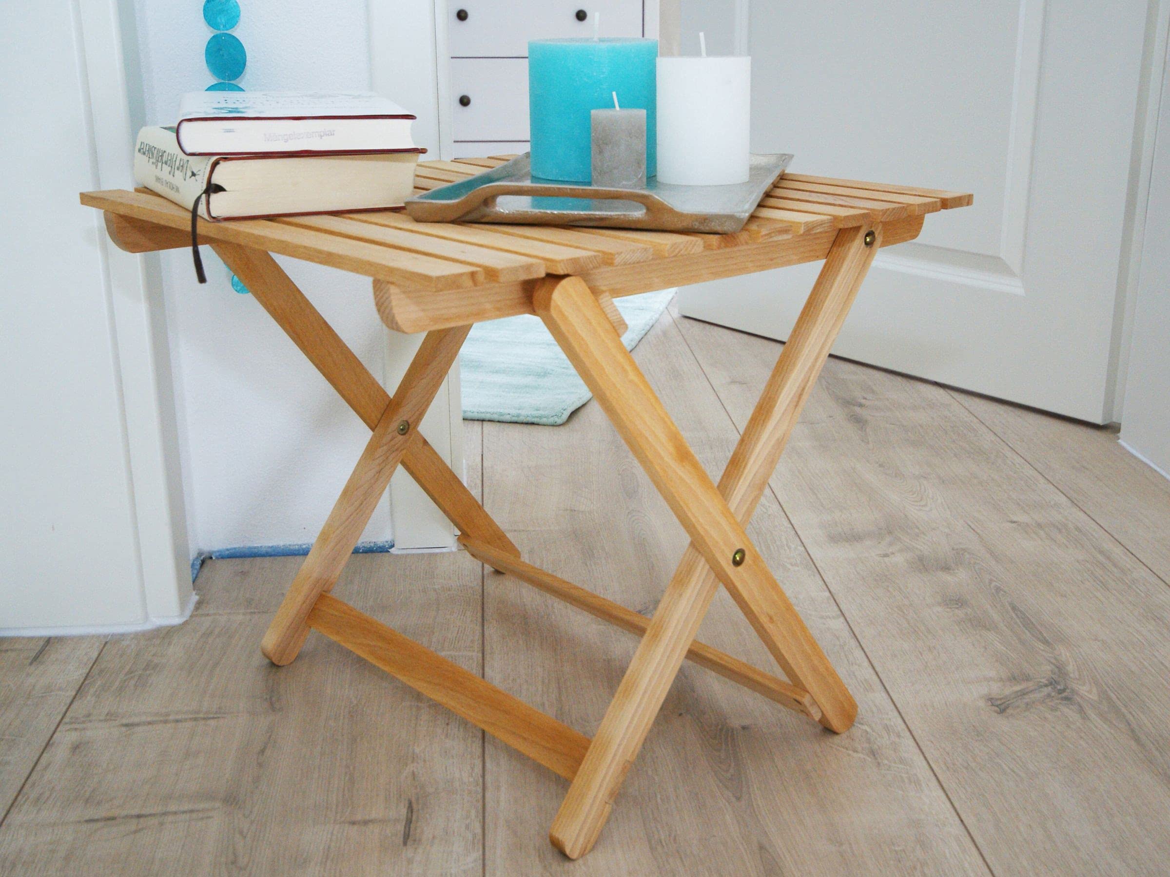 Erst-Holz Tisch Buche hell klappbar Beistelltisch, Gartentisch 10-350 N