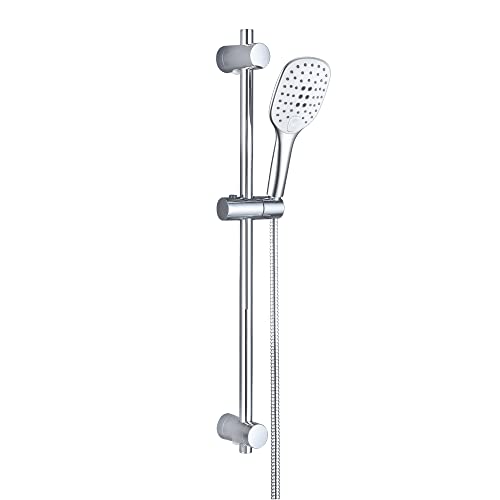 JOHO Duschsystem Duschset Duschbrause mit Schlauch und Halterung, Brausestangeset 0.7m Duschstange mit Duschkopfhalter und Handbrauseschlauch