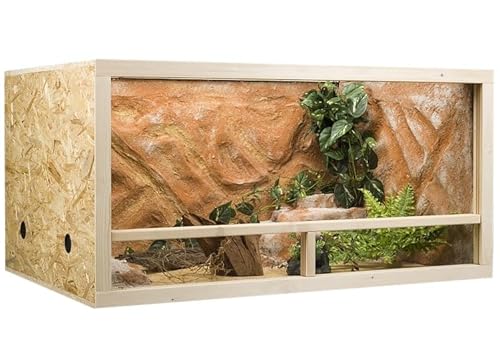 OSB Terrarium, Holzterrarium 120x60x60 cm mit Seitenbelüftung, Zierleistenset:mit Zierleistenset, Sicherheitspaket:ohne Sicherheitspaket