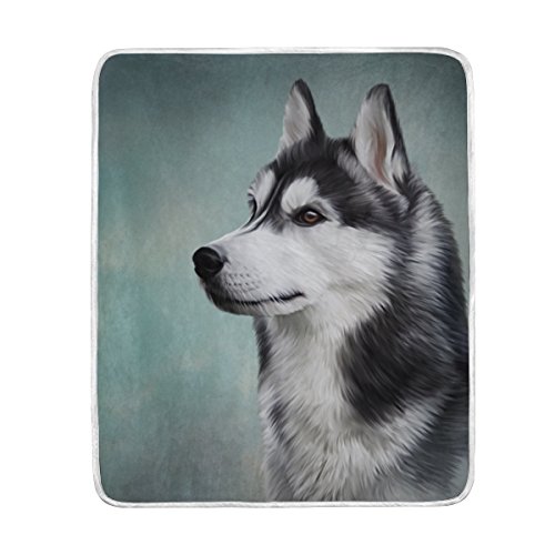 alaza Husky-Hund Wurfdecke weiche warme Couch Decke Polyester Mikrofaser Leicht Bett Decke 50x60 Zoll