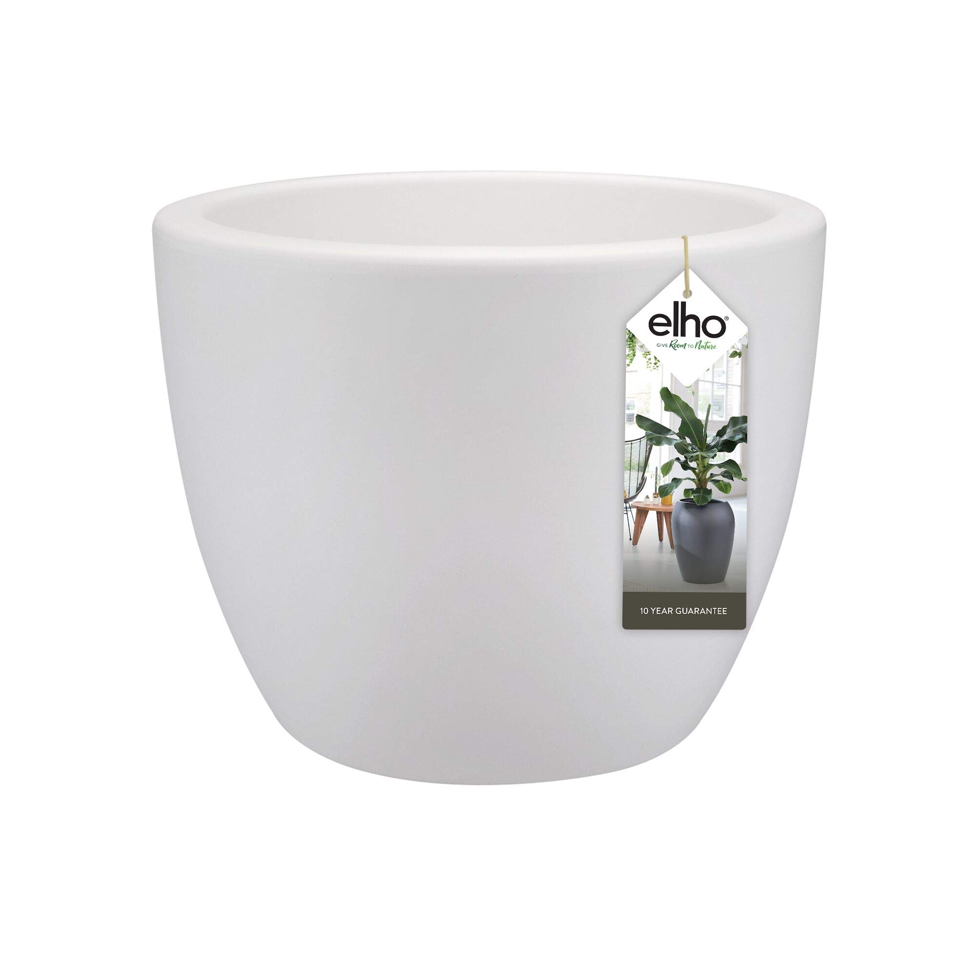elho Pure Soft Round 60 - Blumentopf für Innen & Außen - Ø 59.0 x H 44.5 cm - Weiß/Weiss