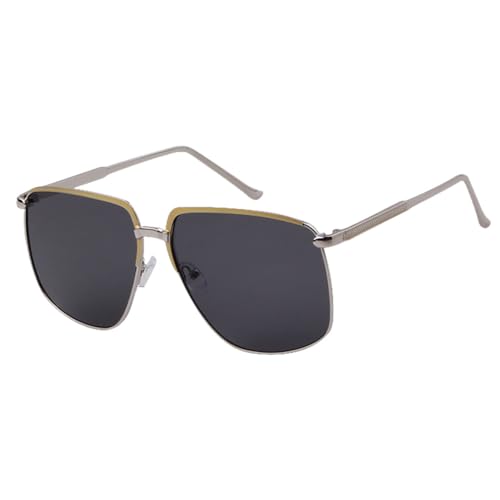 MUTYNE Retro-Sonnenbrille, übergroß, luxuriös, Persönlichkeit, Outdoor, Metallrahmen, Fahrerbrille, Sonnenbrille, C1, Einheitsgröße