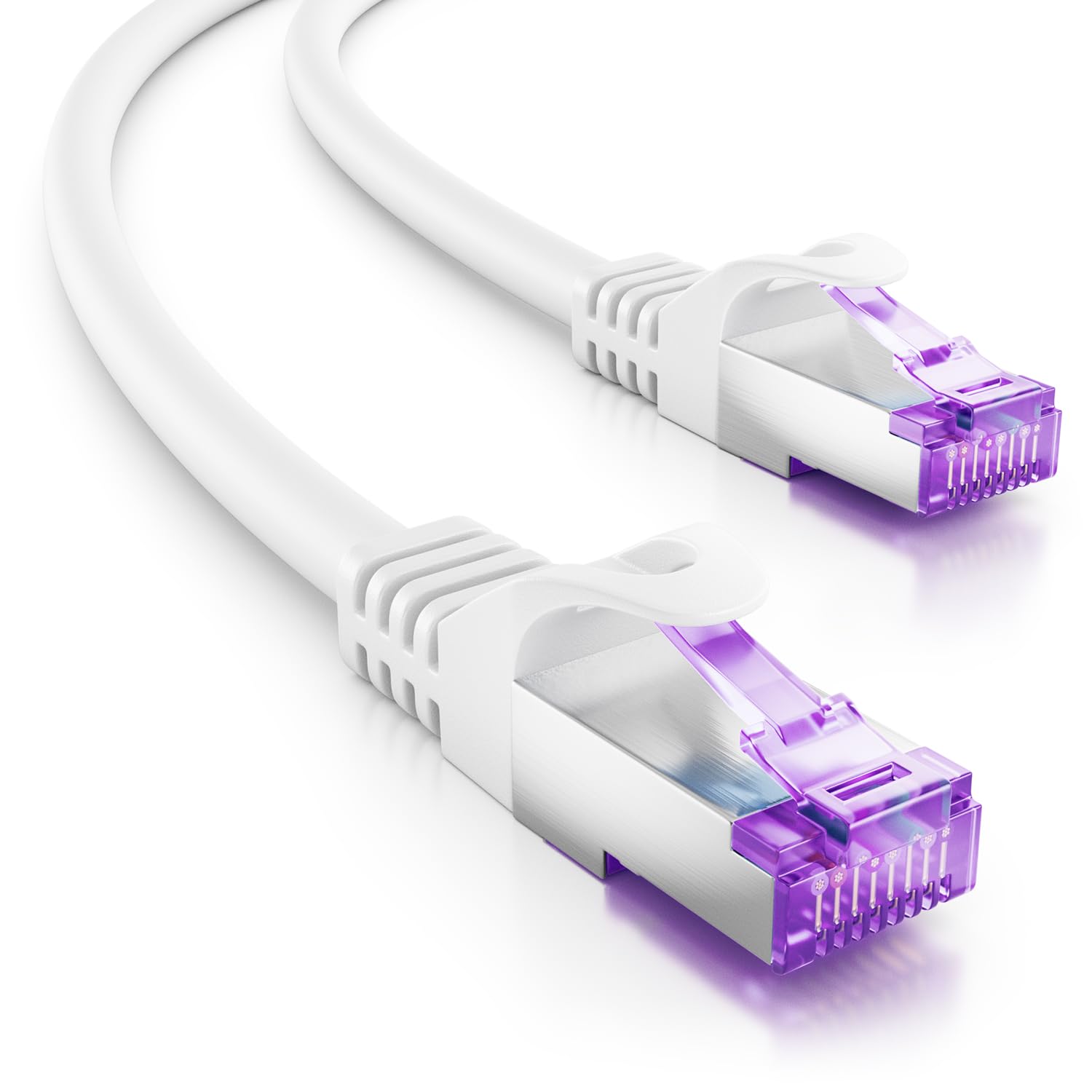 deleyCON 30m CAT7 Netzwerkkabel - 10 Gigabit - RJ45 Patchkabel Ethernet Kabel (Kupfer, SFTP PiMF Schirmung) - für Highspeed LAN DSL Switch Modem Router Patchpanel CAT7 CAT6 CAT5 - Weiß
